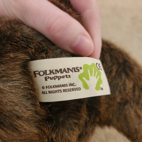 Folkmanis Folktails Hand Puppet Sitting Brown Puppy Dog 15” Large Plush #AA - Picture 5 of 6